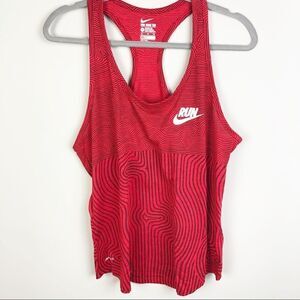 NIKE | Run Dri Fit Tank Top Athletic Cut Red Swirl Pattern Women’s XL
